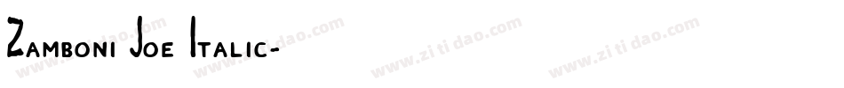 Zamboni Joe Italic字体转换